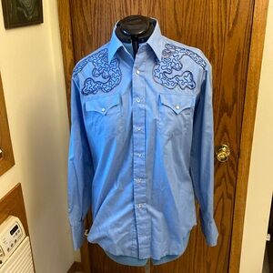 Vintage Size L Champion Western Pearl Snap Long Sleeve Shirt